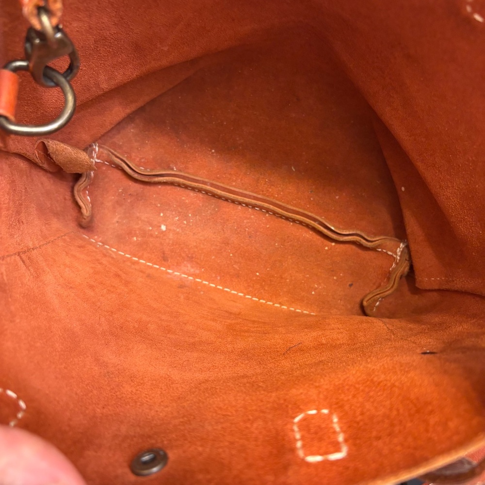 Portland leather brown mini market tote bag - Picture 12 of 12